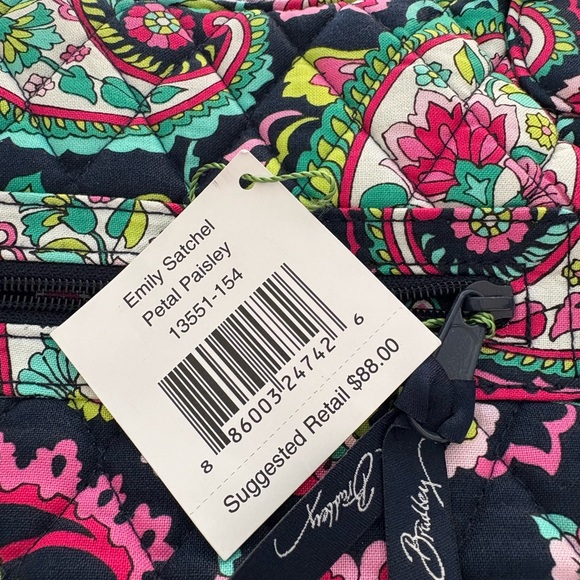 Vera Bradley Emily Satchel in Petal Paisley NWT - Picture 3 of 6